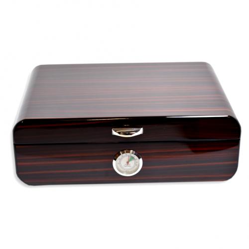 Savinelli High Lacquered Brown Humidor - 30 Cigar Capacity