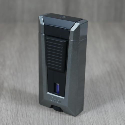 Colibri Stealth Triple Flame Lighter - Metallic Charcoal & Black