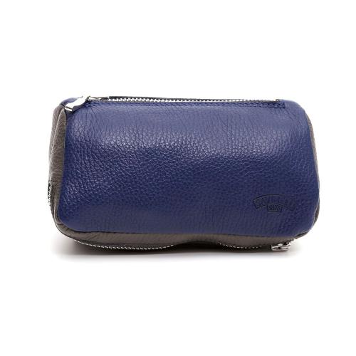 Savinelli Leather 2 Pipe & Tobacco Pouch - Blue & Grey