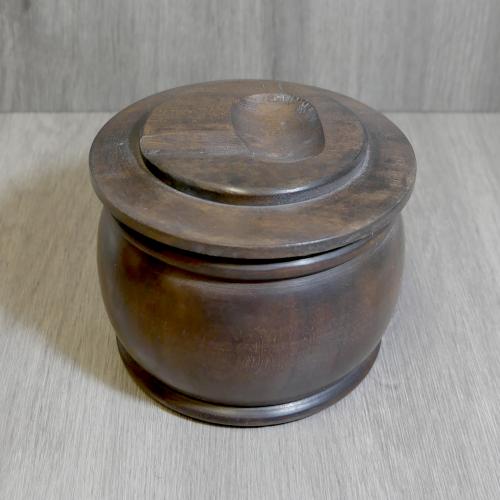 Tobacco Jar With Pipe Rest In Lid - Dark Camwood