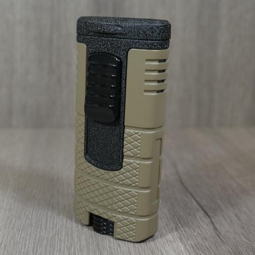 Xikar Tactical Triple Jet Flame Cigar Lighter - Tan & Black