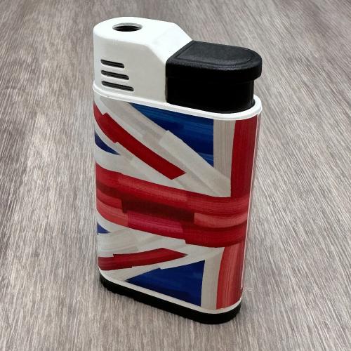 Palio Charlie Turano III Single Jet Flame Cigar Lighter - UK Flag