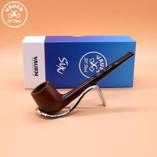 Vauen Six 1104 Dark Brown Smooth 6mm Filter Fishtail Pipe (VA1107)
