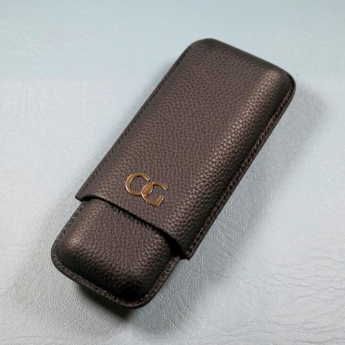 FLASH SALE - VSB London Exclusive C.Gars Two Finger Leather Cigar Case - Black