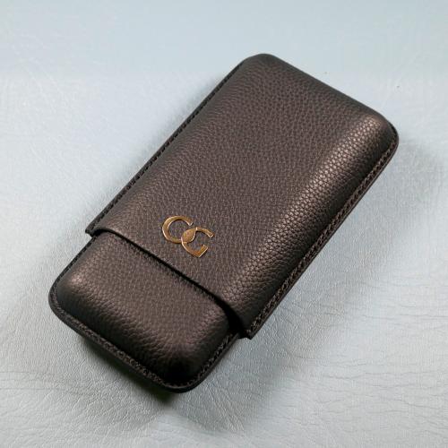 FLASH SALE - VSB London Exclusive C.Gars Three Finger Leather Cigar Case - Black