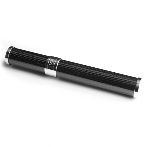 VSB London Matte Black Carbon Fibre & Stainless Steel 56 Ring Gauge Cigar Tube