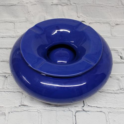 Ceramic Cigar Ashtray - Handmade By Val Pottery - Blue - Large