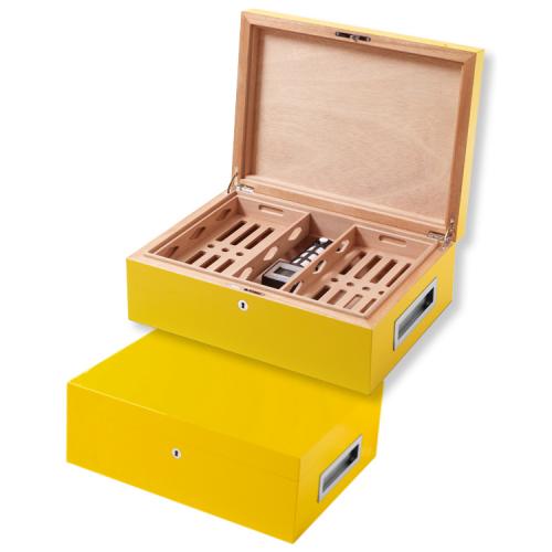 Villa Spa Cigar Humidor - up to 200 Cigar Capacity - Yellow - Fast Dispatch Available