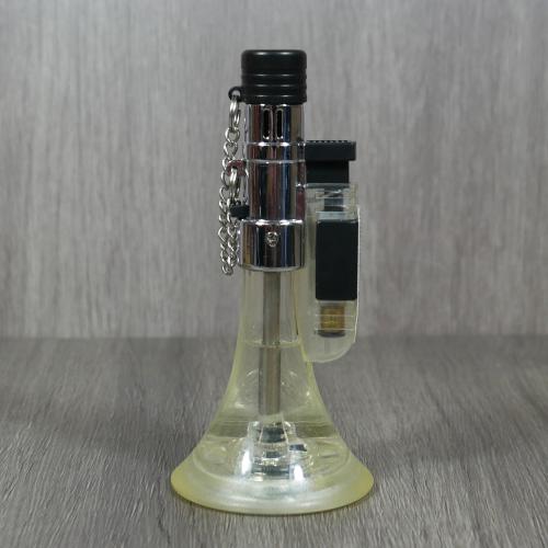 Volcan-Fire New Design Lockable Single Jet Cigar Lighter - Clear