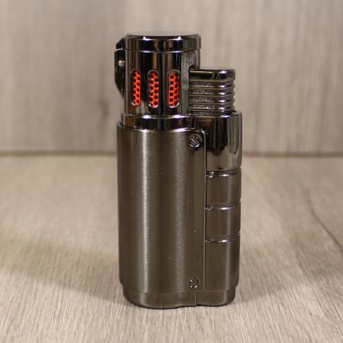 Winjet Escape Triple Jet Lighter & Punch Cut - Gunmetal & Orange