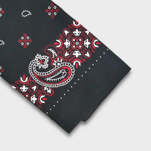 Wilsons of Sharrow Snuff Black & Red Paisley Patterned Handkerchief