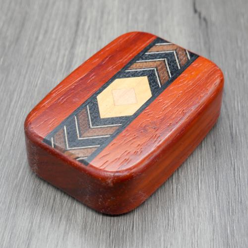 Wilsons of Sharrow Wooden Snuff Box - Arrow Pattern Red Wood