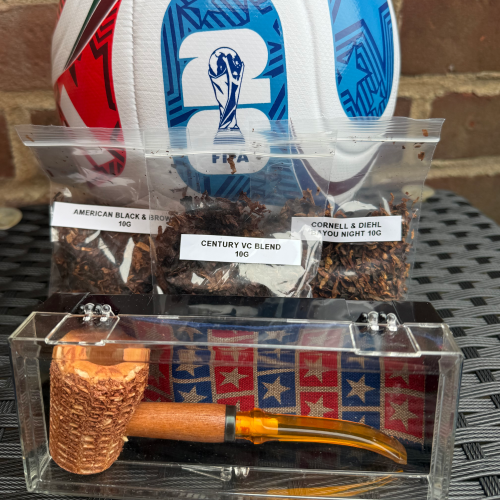 WORLD CUP : USA Edition Freedom Cob Pipe Tobacco Sampler - Pipe & 3 x 10g