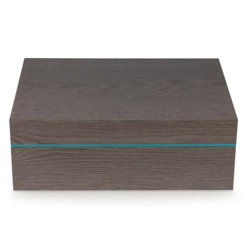 Zino Z80 Humidor - Grey Oak and Cyan - 80 Cigar Capacity