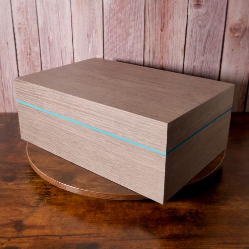 Zino Z80 Humidor - Grey Oak and Cyan - 80 Cigar Capacity