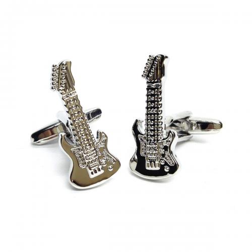 Silver Electric Guitar Cufflinks