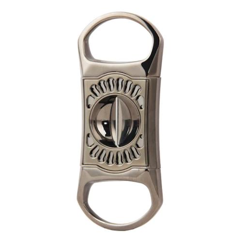 Cigarism Hollowed-out Zinc Alloy V-Cut Cigar Cutter - Black