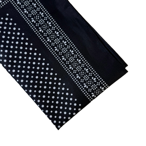 Wilsons of Sharrow Snuff Black Patterned Handkerchief
