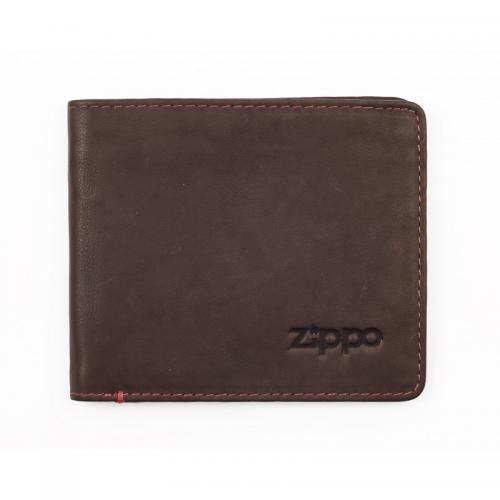Zippo Leather Bi-Fold Wallet With Coin Compartment - Brown