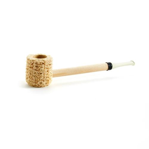 Corn Cob 201 Short Stop Straight White Stem Pipe