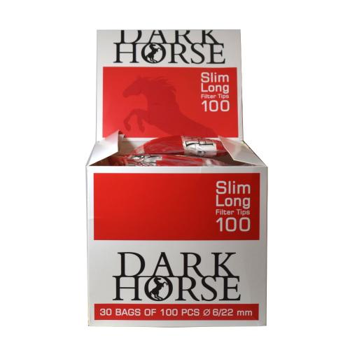 Dark Horse Slim Long 6mm Filter Tips (100) 30 Bags