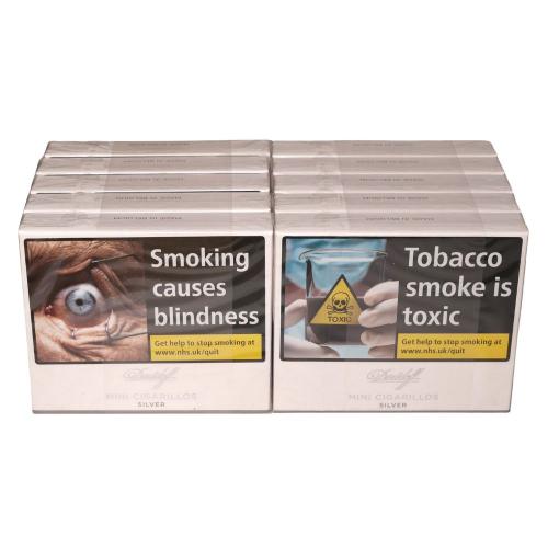 Davidoff Mini Cigarillos Silver Cigar - 10 x Pack of 20 (200) Bundle Deal