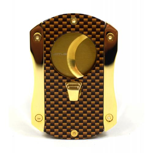 Vertigo by Lotus Deception Carbon Fibre Cigar Cutter - Gold Carbon Fibre & Gold