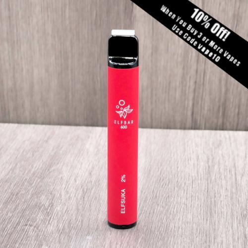 Elf Bar 600 Disposable Vape Bar - Elfsuka (Red Berry)