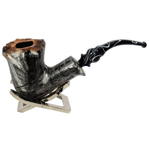 Erik Nording Freehand Harmony City Marble Stem Bent Fishtail Pipe (EN083)