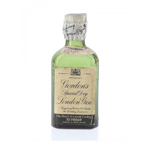 Gordons Special Spring Cap Bottled 1940s-1950s  Dry London Gin Miniature - 5cl