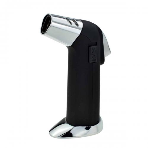 Eurojet Double Jet Table Lighter - Jet Black & Chrome