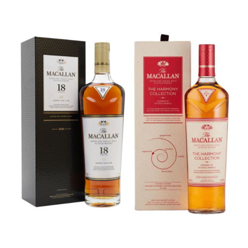 SPECIAL OFFER BUNDLE DEAL - Macallan 18 Year Old 2021 Sherry Oak & Macallan Harmony Arabica Collection