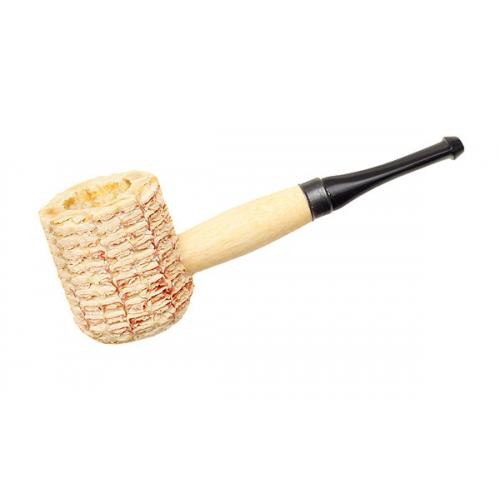 Corn Cob Miniature Varnished Straight Black Stem Pipe