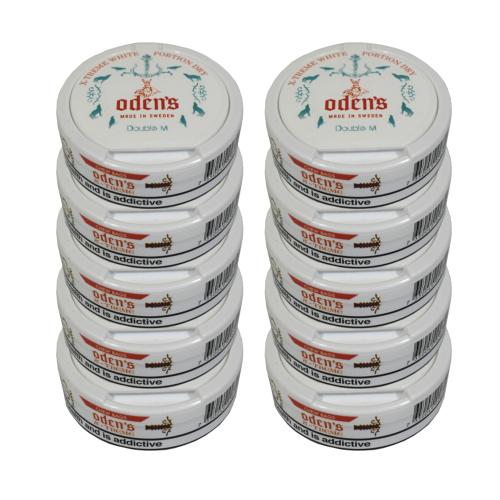 Odens Double M. Extreme White Dry Chewing Tobacco Bag - 10 Tins