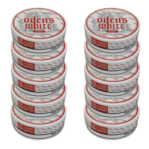 Odens Cold Extreme White Tight Portion Chewing Tobacco Bag - 10 Tins