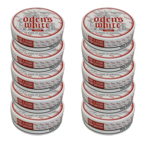 Odens Cold Extreme White Tight Portion Chewing Tobacco Bag - 10 Tins