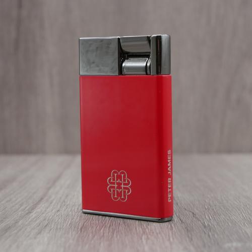 Peter James Red Iconic Ultra Slim Torch Flame Lighter