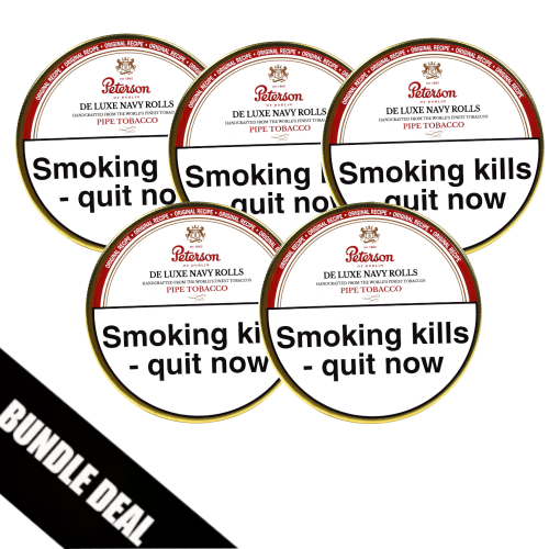 Bundle Deal - Peterson Deluxe Navy Rolls Pipe Tobacco - 5 x 50g tin (Formerly Dunhill Range)