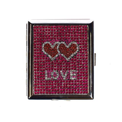 Pink Love Cigarette Case - Holds Up To 20 Kingsize Cigarettes