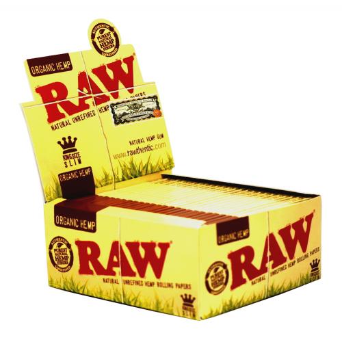 RAW Organic Hemp Kingsize Slim Rolling Papers 50 Packs