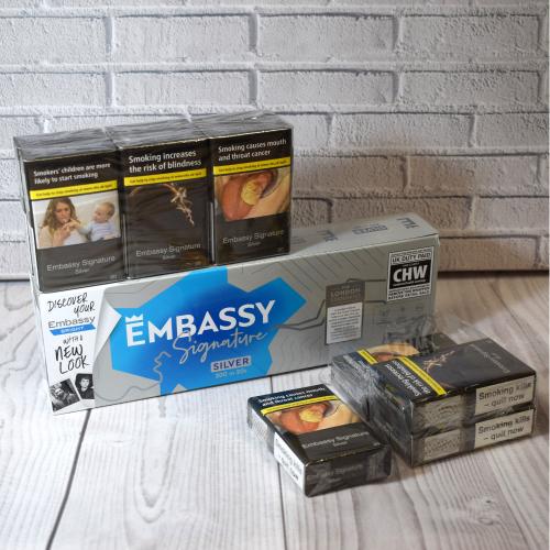 Embassy Signature Silver (Formerly Bright Blue) Kingsize - 20 packs of 20 cigarettes (400)