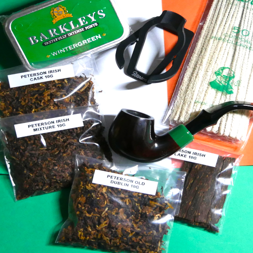 St Patricks Petersons Pipe Tobacco Hamper - 40g & Pipe