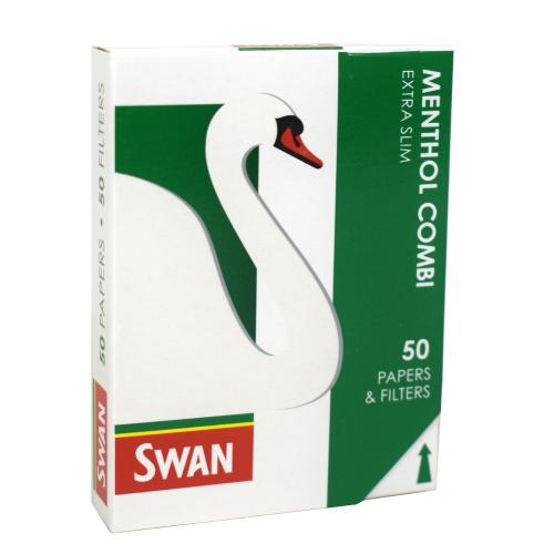 Swan Menthol Combi Extra Slim 50 Papers & Filters - 1 Pack