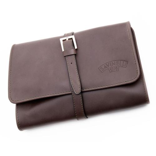 Savinelli Viaggio Leather Travel Pipe Bag - Brown