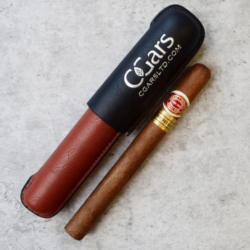 CGars Two Tone Leather Cigar Case Grande and Romeo y Julieta Churchill Cuban Sampler
