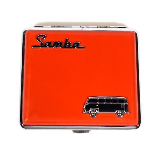 VW Campervan Motif Cigarette Case Holds 18 King Size Double Sided - Red