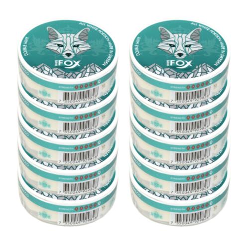 White Fox Double Mint Nicotine Pouch - 10 Tins