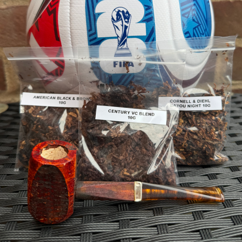WORLD CUP : USA Edition Diamondback Cob Pipe Tobacco Sampler - Pipe & 3 x 10g