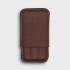 Recife Chesterfield Culture Hot Chocolate Leather Cigar Case - 3 Cigar Capacity
