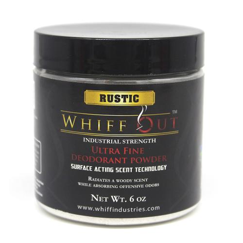 Whiff Out Powder - Ultra Fine Tobacco Smoke and Odor Deodoriser - Rustic Scent - 6oz Jar